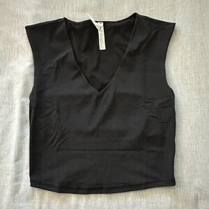 Athleta Black Fitted Crop Tank Top